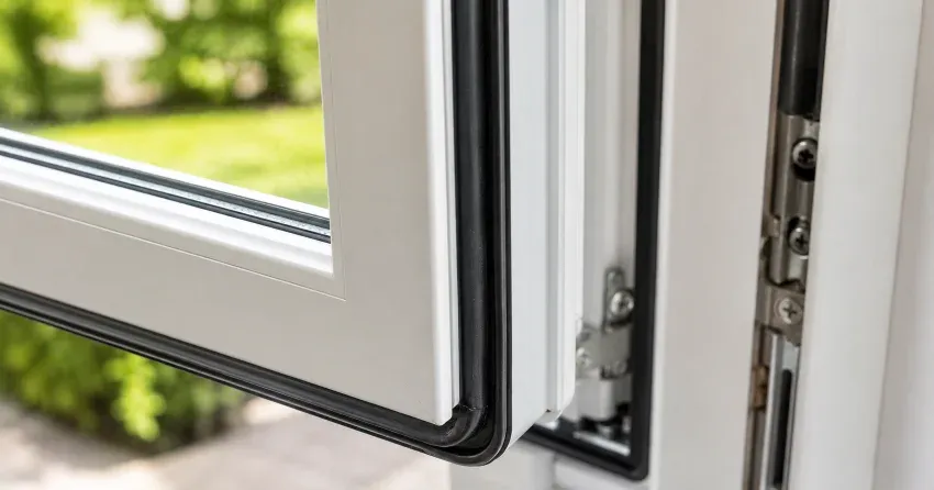 casement window cranked fully open in a Sumac Ridge, Woodstock home