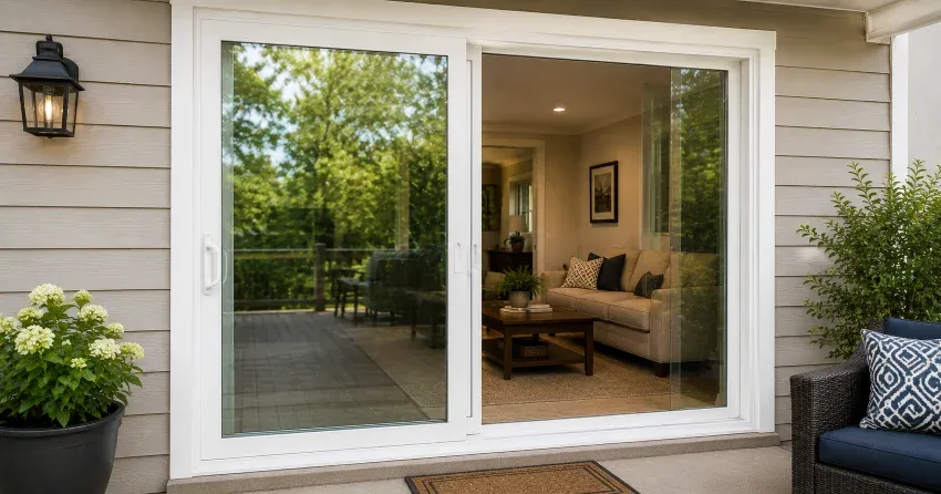 new patio door replacement installed in Perrys Lane, Woodstock home