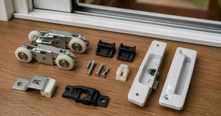 sliding door broken Woodstock roller and track inspection