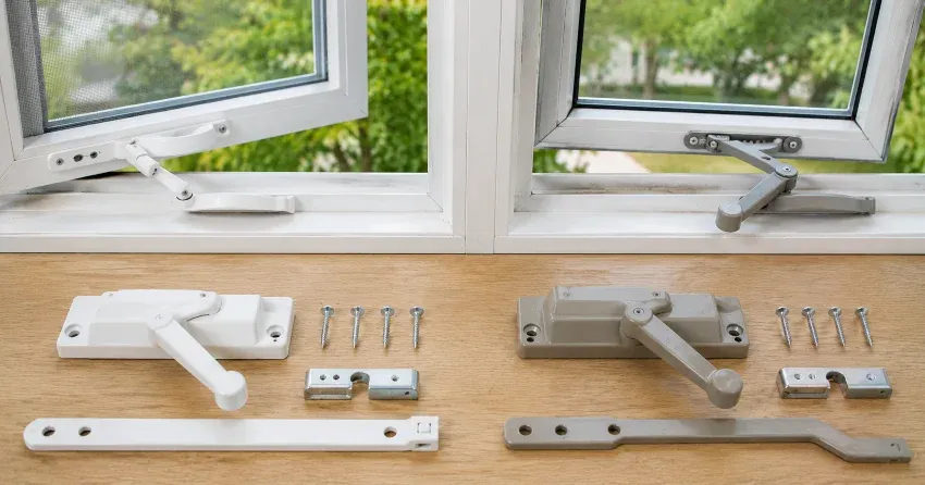 new casement window crank operator installed in Woodstock home